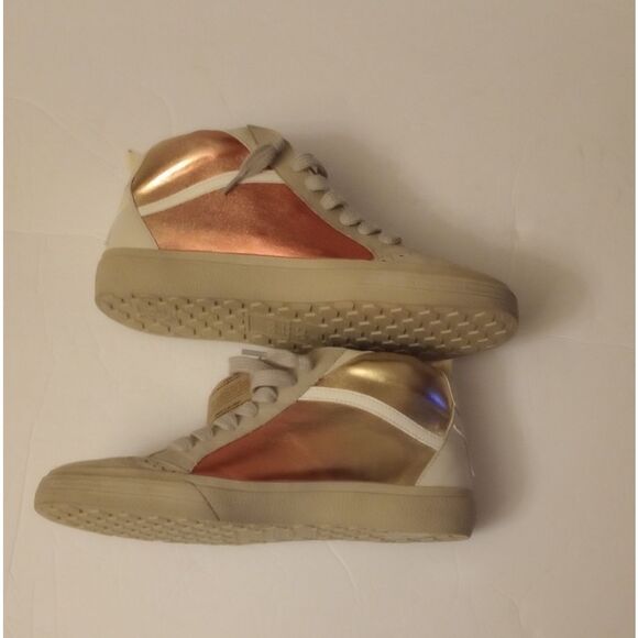 🆕👟ShuShop Riley High Top Sneakers, Metallic - Sz 9 - Picture 3 of 8